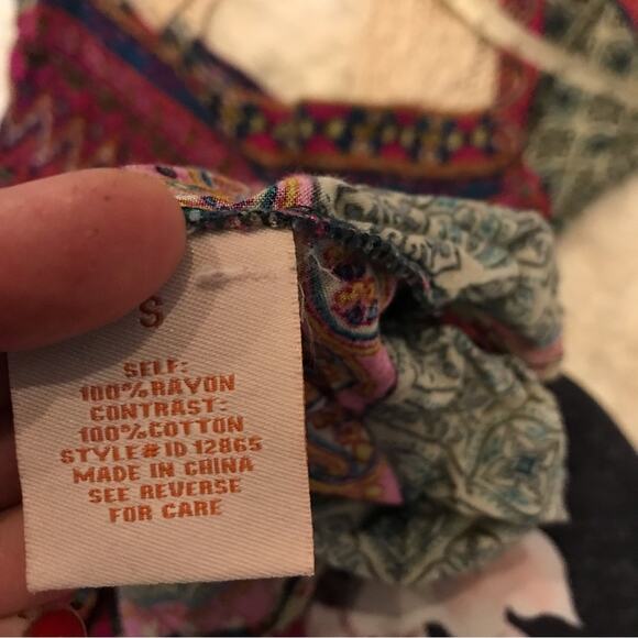 Dejavu boho crochet trim multi color dress size small - Picture 6 of 6